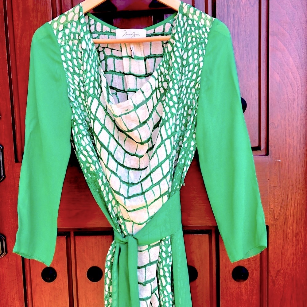 New! 💯% silk cover up. Attached belt.